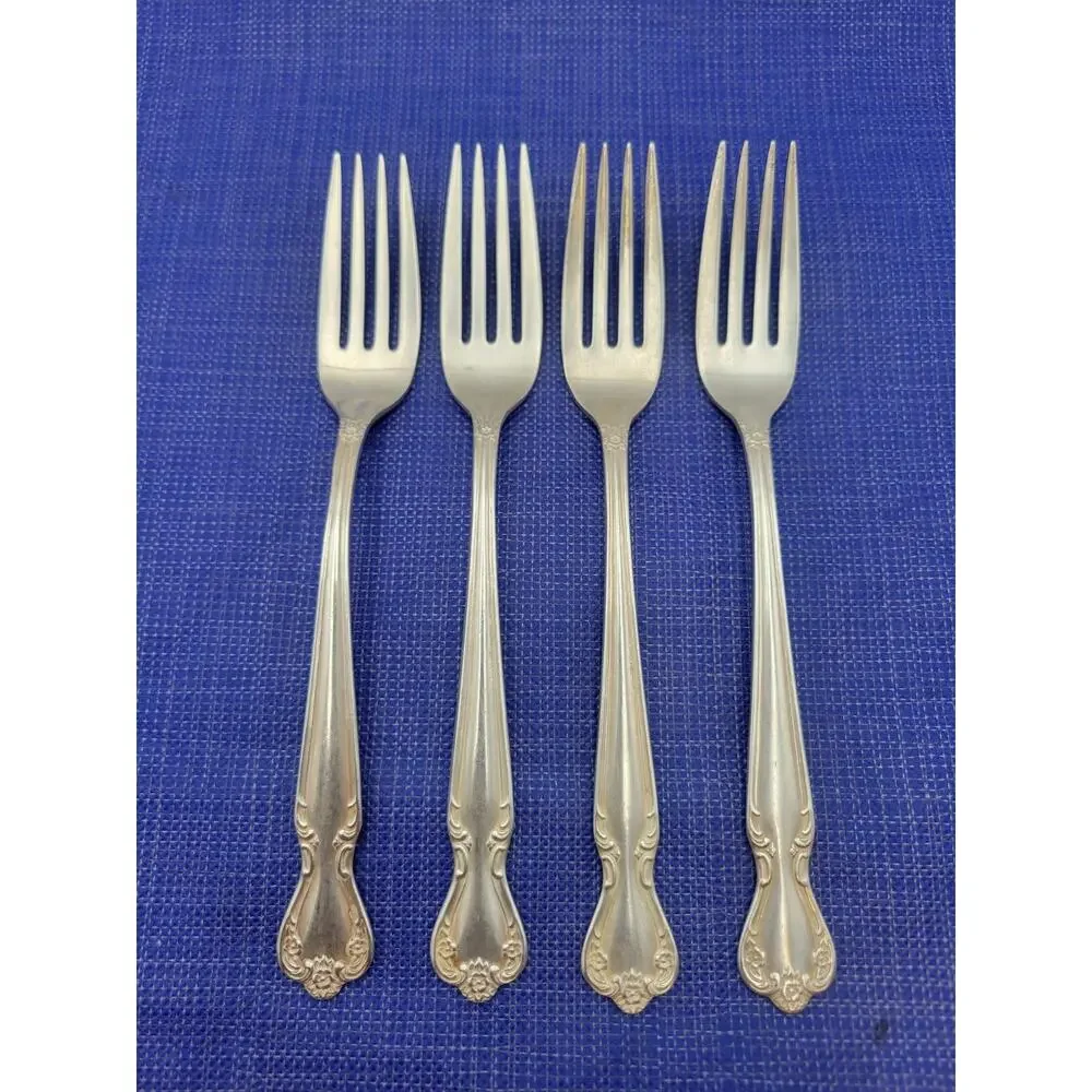 Rogers Brothers Daybreak Elegant Lady Set of 4 Dinner Forks Reinforced Plate IS